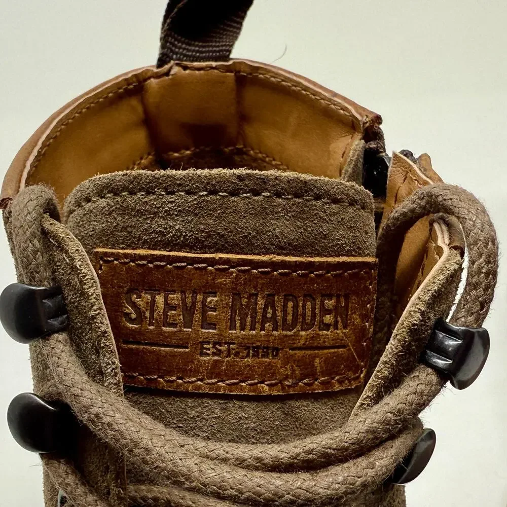 Steve Madden Ankle Boots Cap Toe Suede Brand New W/O Box Mens 9 Brown S-1539